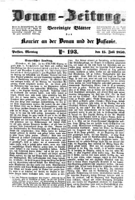 Donau-Zeitung Montag 15. Juli 1850