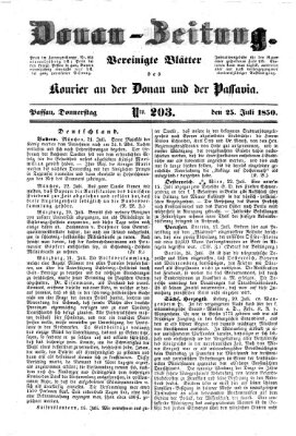 Donau-Zeitung Donnerstag 25. Juli 1850