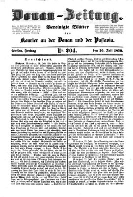 Donau-Zeitung Freitag 26. Juli 1850
