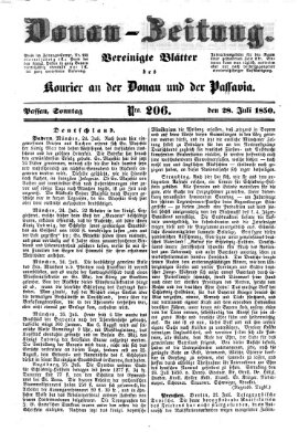 Donau-Zeitung Sonntag 28. Juli 1850