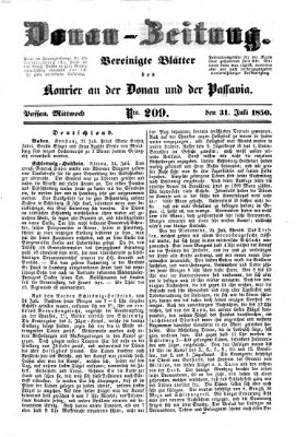 Donau-Zeitung Mittwoch 31. Juli 1850