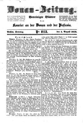 Donau-Zeitung Sonntag 4. August 1850