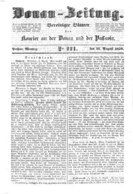 Donau-Zeitung Montag 12. August 1850