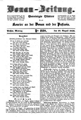 Donau-Zeitung Montag 19. August 1850