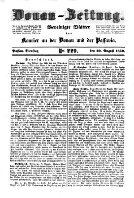 Donau-Zeitung Dienstag 20. August 1850