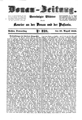 Donau-Zeitung Donnerstag 29. August 1850