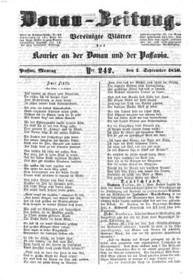 Donau-Zeitung Montag 2. September 1850