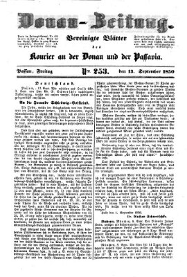 Donau-Zeitung Freitag 13. September 1850