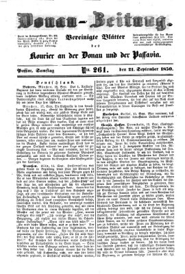 Donau-Zeitung Samstag 21. September 1850