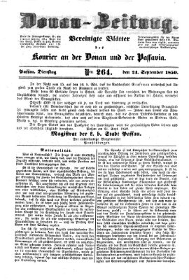 Donau-Zeitung Dienstag 24. September 1850