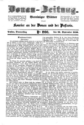 Donau-Zeitung Donnerstag 26. September 1850