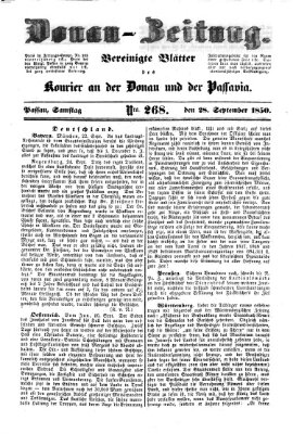 Donau-Zeitung Samstag 28. September 1850