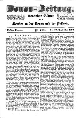 Donau-Zeitung Sonntag 29. September 1850