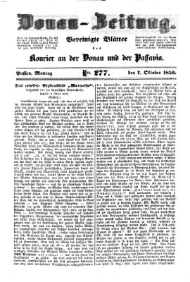 Donau-Zeitung Montag 7. Oktober 1850