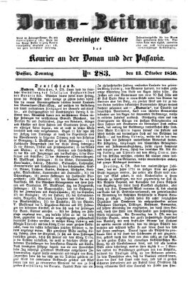 Donau-Zeitung Sonntag 13. Oktober 1850