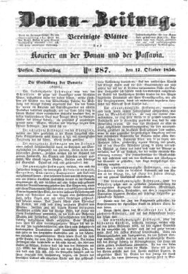 Donau-Zeitung Donnerstag 17. Oktober 1850