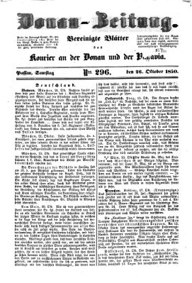 Donau-Zeitung Samstag 26. Oktober 1850