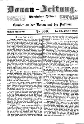 Donau-Zeitung Mittwoch 30. Oktober 1850