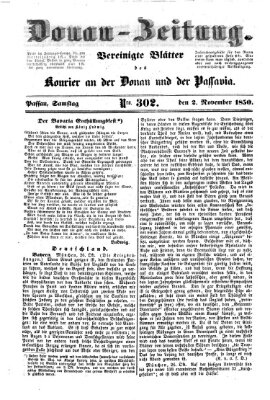 Donau-Zeitung Samstag 2. November 1850