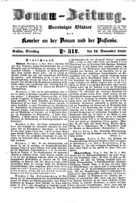 Donau-Zeitung Dienstag 12. November 1850