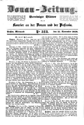 Donau-Zeitung Mittwoch 13. November 1850