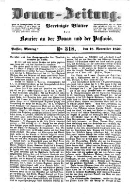 Donau-Zeitung Montag 18. November 1850