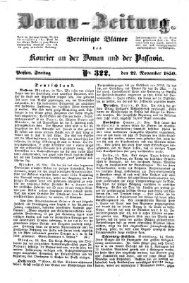 Donau-Zeitung Freitag 22. November 1850