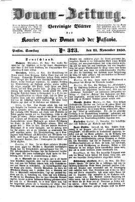 Donau-Zeitung Samstag 23. November 1850