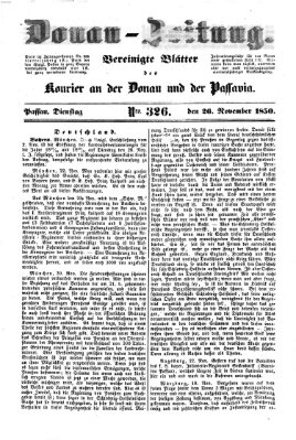 Donau-Zeitung Dienstag 26. November 1850