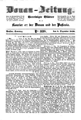 Donau-Zeitung Sonntag 8. Dezember 1850