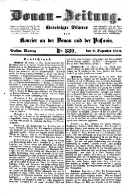 Donau-Zeitung Montag 9. Dezember 1850