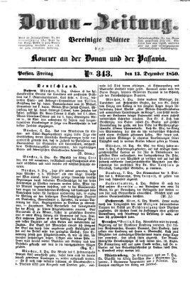 Donau-Zeitung Freitag 13. Dezember 1850