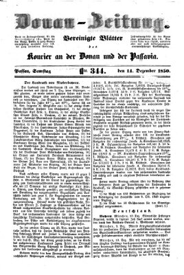 Donau-Zeitung Samstag 14. Dezember 1850