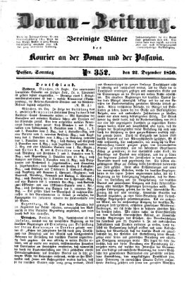 Donau-Zeitung Sonntag 22. Dezember 1850