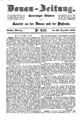 Donau-Zeitung Montag 30. Dezember 1850