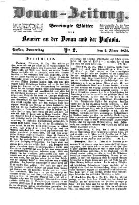 Donau-Zeitung Donnerstag 2. Januar 1851