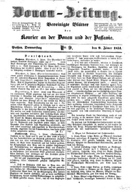 Donau-Zeitung Donnerstag 9. Januar 1851