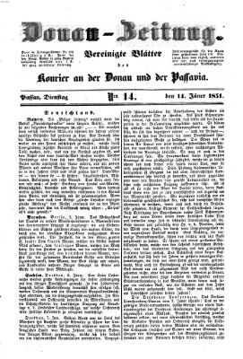 Donau-Zeitung Dienstag 14. Januar 1851