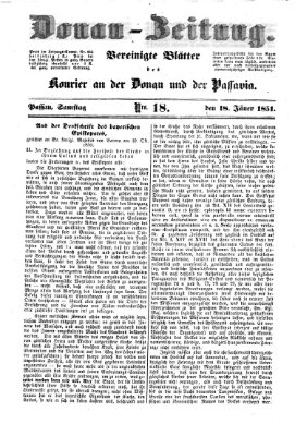 Donau-Zeitung Samstag 18. Januar 1851