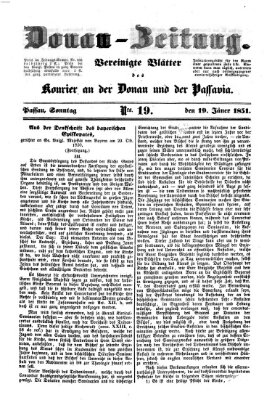 Donau-Zeitung Sonntag 19. Januar 1851