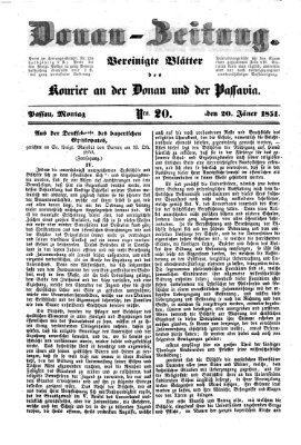 Donau-Zeitung Montag 20. Januar 1851