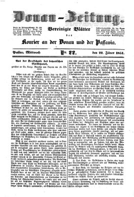 Donau-Zeitung Mittwoch 22. Januar 1851