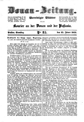 Donau-Zeitung Samstag 25. Januar 1851