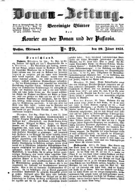 Donau-Zeitung Mittwoch 29. Januar 1851