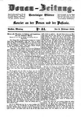 Donau-Zeitung Montag 3. Februar 1851