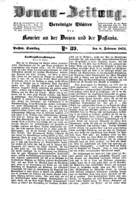 Donau-Zeitung Samstag 8. Februar 1851