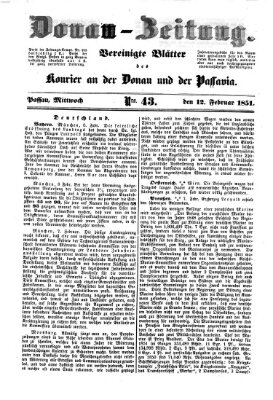 Donau-Zeitung Mittwoch 12. Februar 1851