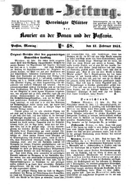 Donau-Zeitung Montag 17. Februar 1851