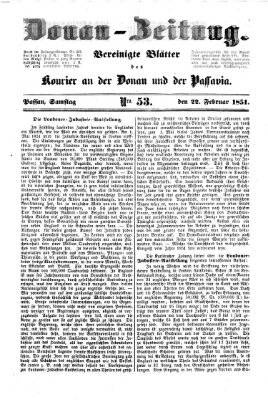 Donau-Zeitung Samstag 22. Februar 1851