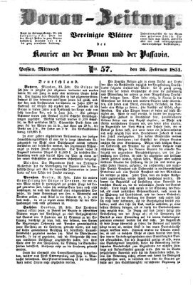 Donau-Zeitung Mittwoch 26. Februar 1851